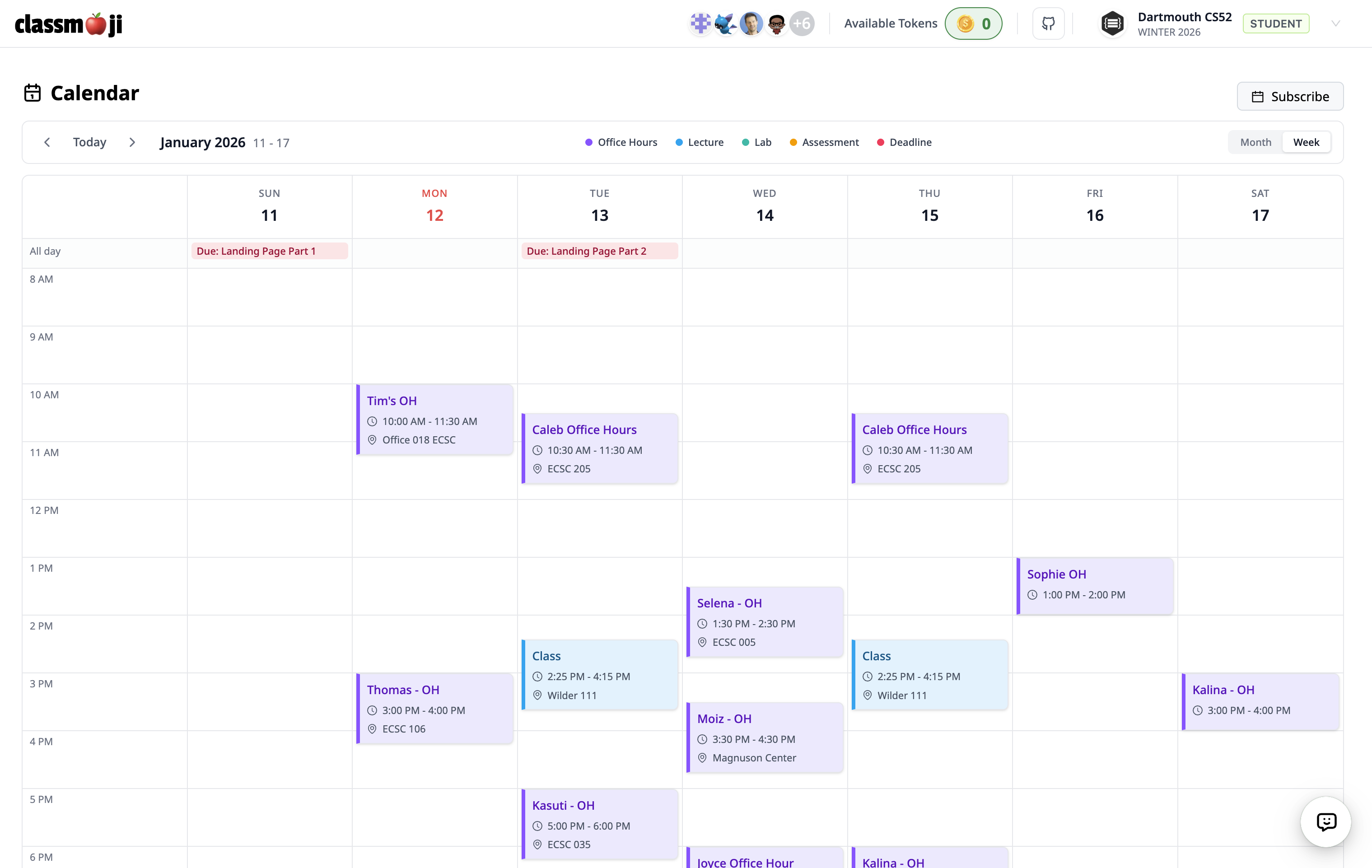 Shared calendar